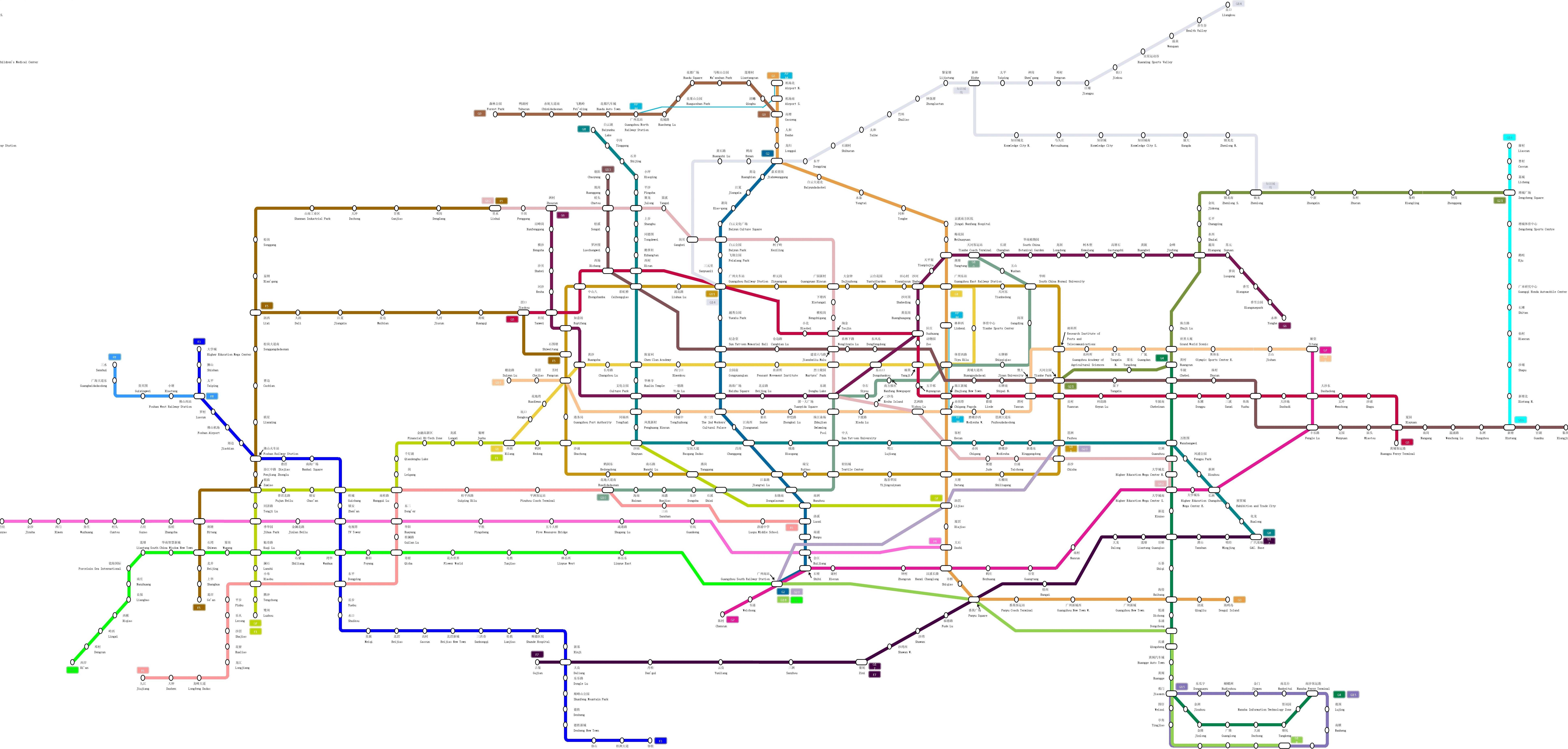 广佛地铁线路图最新版，连接两大城市的交通纽带