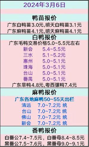 最新鸭子价格行情分析